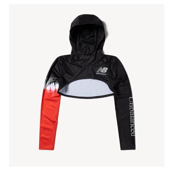 Aries x New Balance Q Speed Shrug Hooded Unbalanced Red/Black Large - Picture 1 of 14